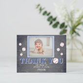 Niedliches Baseball Chalkboard Geburtstag Foto Vie Postkarte (Stehend Vorderseite)