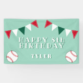 Niedliches Baseball-Jagdflaggen Kindergeburtstag P Banner (Horizontal)