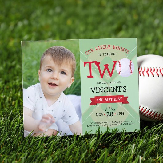 Niedliches Baseball & Ribbon Budget Foto 2. Geburt