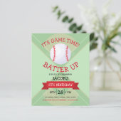 Niedliches Baseball & Ribbon Budget Geburtstagsein (Stehend Vorderseite)