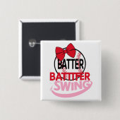 Niedliches Baseballdesign für "Batter Batter Swing Button (Vorne & Hinten)