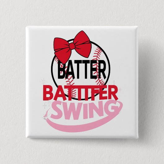 Niedliches Baseballdesign für "Batter Batter Swing Button (Vorderseite)