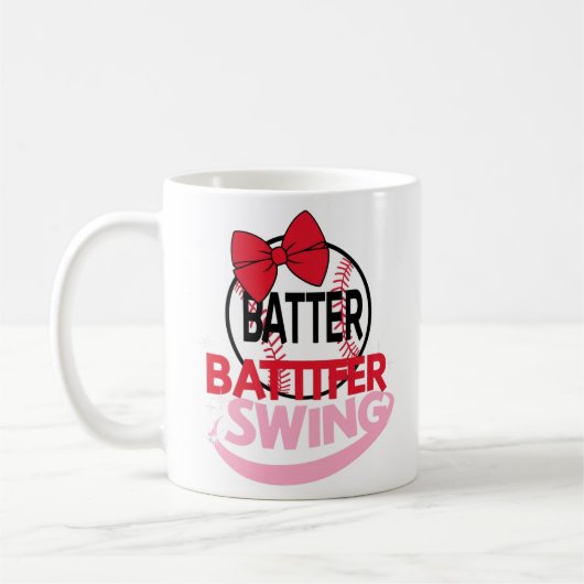 Niedliches Baseballdesign für "Batter Batter Swing Kaffeetasse (Links)
