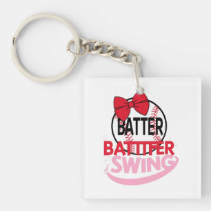 Niedliches Baseballdesign für "Batter Batter Swing Schlüsselanhänger