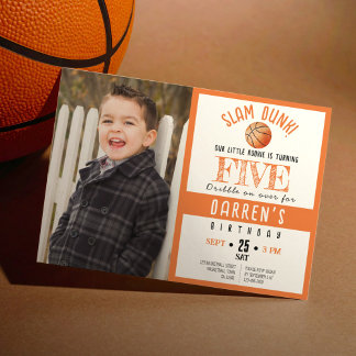 Niedliches Basketball-Foto Geburtstag Einladung