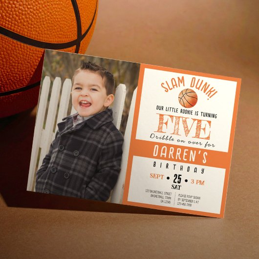 Niedliches Basketball-Foto Geburtstag Einladung