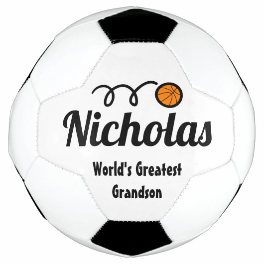 Niedliches Basketball Sportlogo individuelle Name Fußball (Vorderseite)