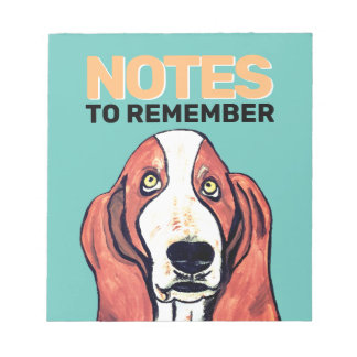 Niedliches Basset-Hosting-Buch Notizblock