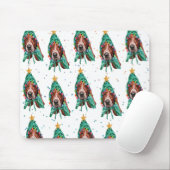 Niedliches Basset Hound Dog Muster Weihnachten Mousepad (Mit Mouse)