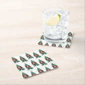 Niedliches Basset Hound Dog Muster Weihnachten Rechteckiger Pappuntersetzer (Vor Ort)