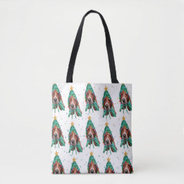 Niedliches Basset Hound Dog Muster Weihnachten Tasche