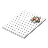Niedliches Basset Hound Welpe Sitzen mit Blume Notizblock (Rotiert)
