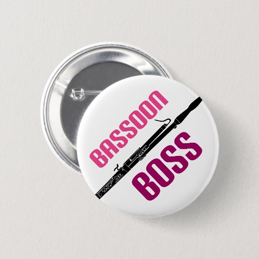 Niedliches Bassoon-Chef-Musik-Geschenk Button (Vorne & Hinten)