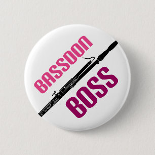 Niedliches Bassoon-Chef-Musik-Geschenk Button