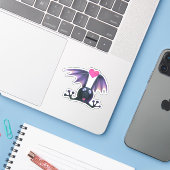 Niedliches Bat Animal Custom Cut Sticker Scrapbook (Laptop mit iPhone)