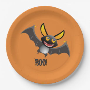 NIEDLICHES BAT BOO! Halloween Paper Party Plate Pappteller