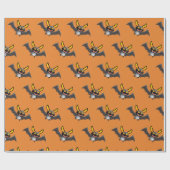 Niedliches Bat Halloween Wrapping Paper Geschenkpapier (Flach)
