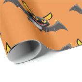 Niedliches Bat Halloween Wrapping Paper Geschenkpapier (Rolleneckpunkt)