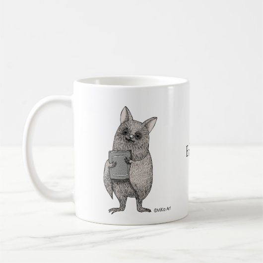 Niedliches Bat mit Book Macabre Art Individuelle N Kaffeetasse (Links)