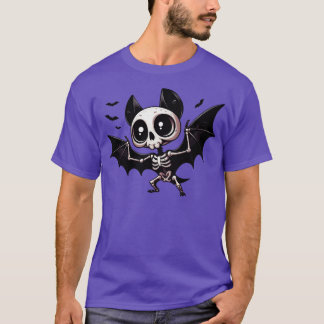 Niedliches Bat Skelett T-Shirt