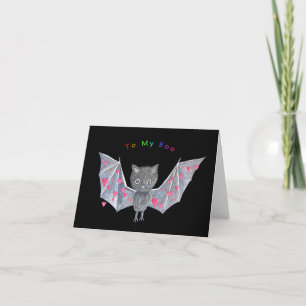 Niedliches Bat To my Boo Liebe Valentine Jubiläum Karte