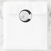 Niedliches Bat und Vollmond Halloween Runder Aufkleber (Tasche)