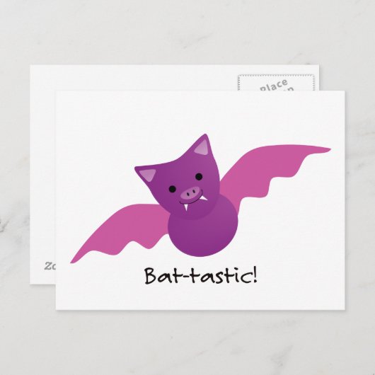 Niedliches Battastic Pink Bat Postkarte (Vorne/Hinten)