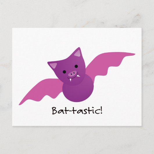 Niedliches Battastic Pink Bat Postkarte (Vorderseite)