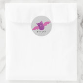 Niedliches Battastic Pink Bat Runder Aufkleber (Tasche)