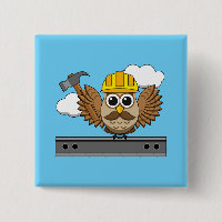 Niedliches Bauarbeiter-Owl mit Hard Hat Cartoon
