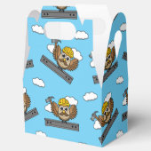 Niedliches Bauarbeiter-Owl mit Hard Hat Cartoon Geschenkschachtel (Geöffnet)