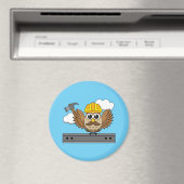 Niedliches Bauarbeiter-Owl mit Hard Hat Cartoon Magnet (In Situ (Geschirrspüler))