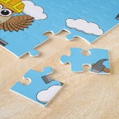 Niedliches Bauarbeiter-Owl mit Hard Hat Cartoon Puzzle (Seite)