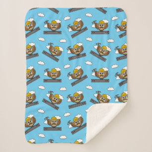 Niedliches Bauarbeiter-Owl mit Hard Hat Cartoon Sherpadecke