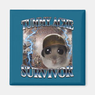 Niedliches Bauchweh-Überlebender-Hamster-Meme Magnet