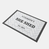 Niedliches Bauernhaus gegründet sie Shed Tile Desi Fußmatte (Schrägansicht)