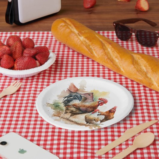 Niedliches Bauernhüttenfest liebt Party Pappteller (Picknick)