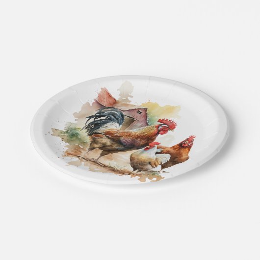 Niedliches Bauernhüttenfest liebt Party Pappteller (Schrägansicht)