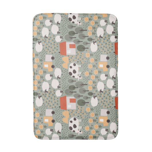 Niedliches Bauernmuster Badematte (Vorderseite Vertikal)