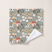 Niedliches Bauernmuster Badhandtuch Set (Waschlappen)