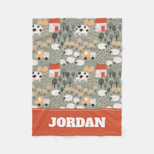 Niedliches Bauernmuster Fleecedecke (Vorderseite)