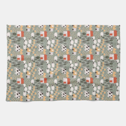Niedliches Bauernmuster Geschirrtuch (Horizontal)