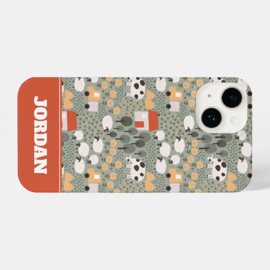 Niedliches Bauernmuster iPhone Hülle (Rückseite (Horizontal))