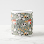 Niedliches Bauernmuster Jumbo-Tasse (Vorderseite)