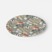 Niedliches Bauernmuster Pappteller (Schrägansicht)