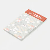 Niedliches Bauernmuster Post-it Klebezettel (angewinkelt)