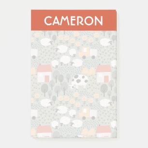 Niedliches Bauernmuster Post-it Klebezettel