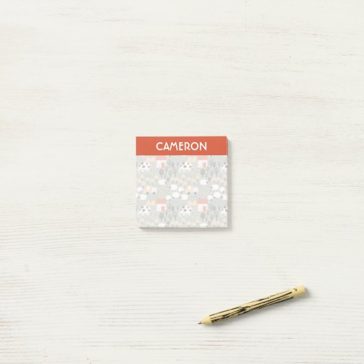 Niedliches Bauernmuster Post-it Klebezettel (Auf Schreibtisch)