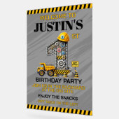 Niedliches Baugewerbe 1. Geburtstag Party Acrylschild (Winkel)