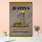 Niedliches Baugewerbe 1. Geburtstag Party Acrylschild (Hochzeit)